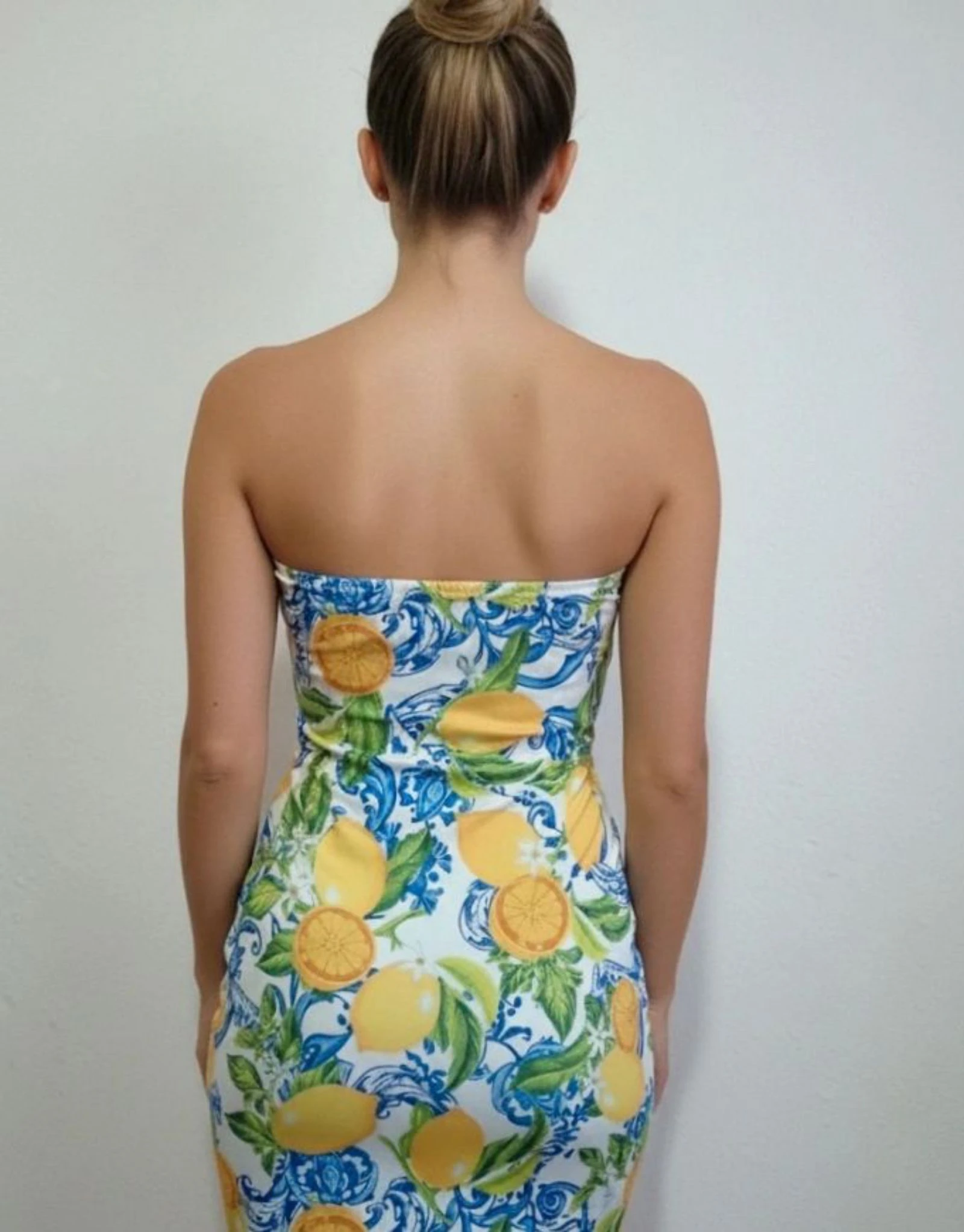 Vestido ajustado elástico estampado de limones – photo 5